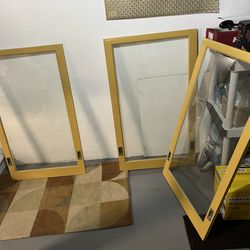 Free glass cabinet doors, 24x42”.  3 doors.