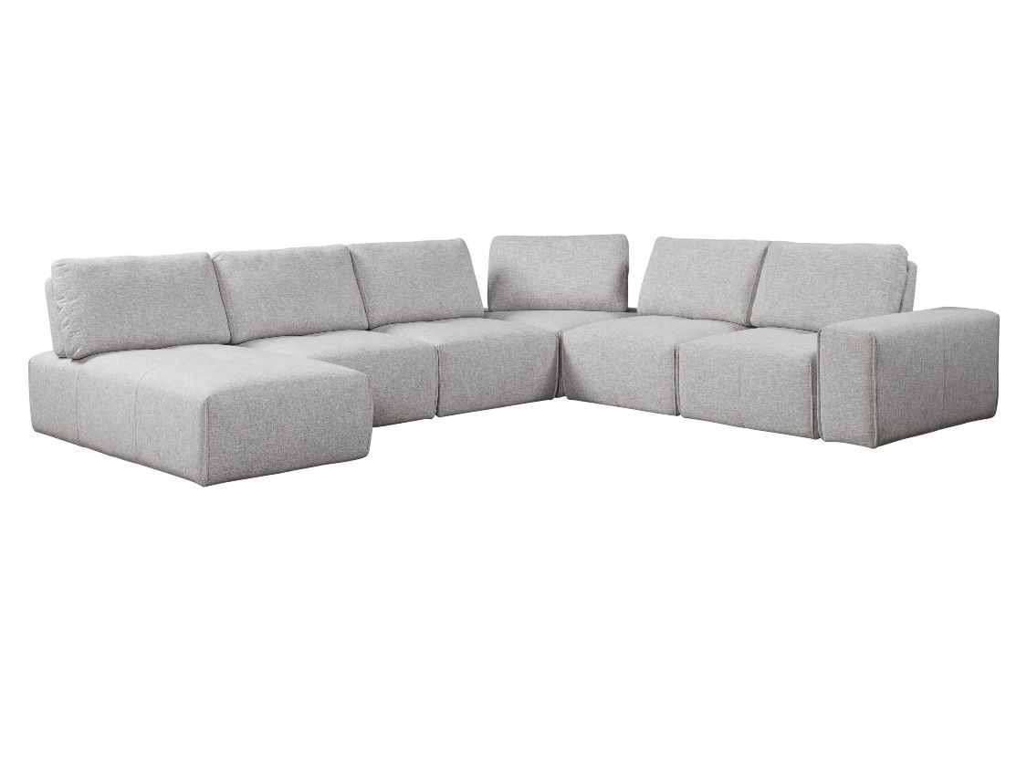Laney Park Light Grey 6 Piece Sectional Couch