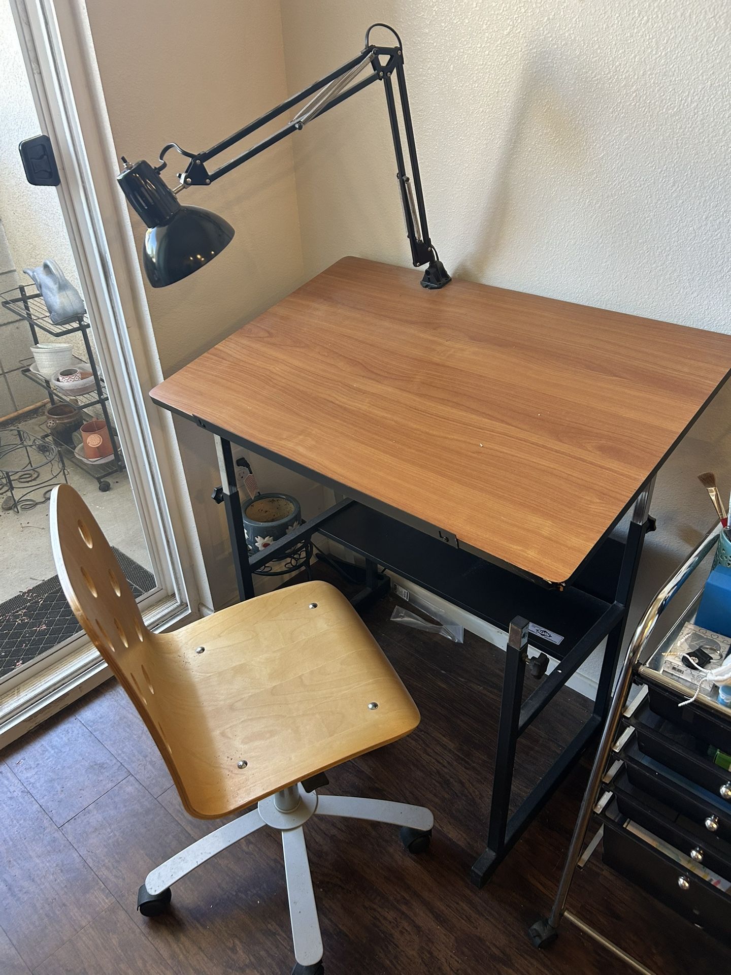 Drawing Table With Light And Chair