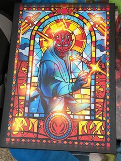 Darth maul stained glass displate