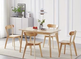 dining table with two chairs and bench set
