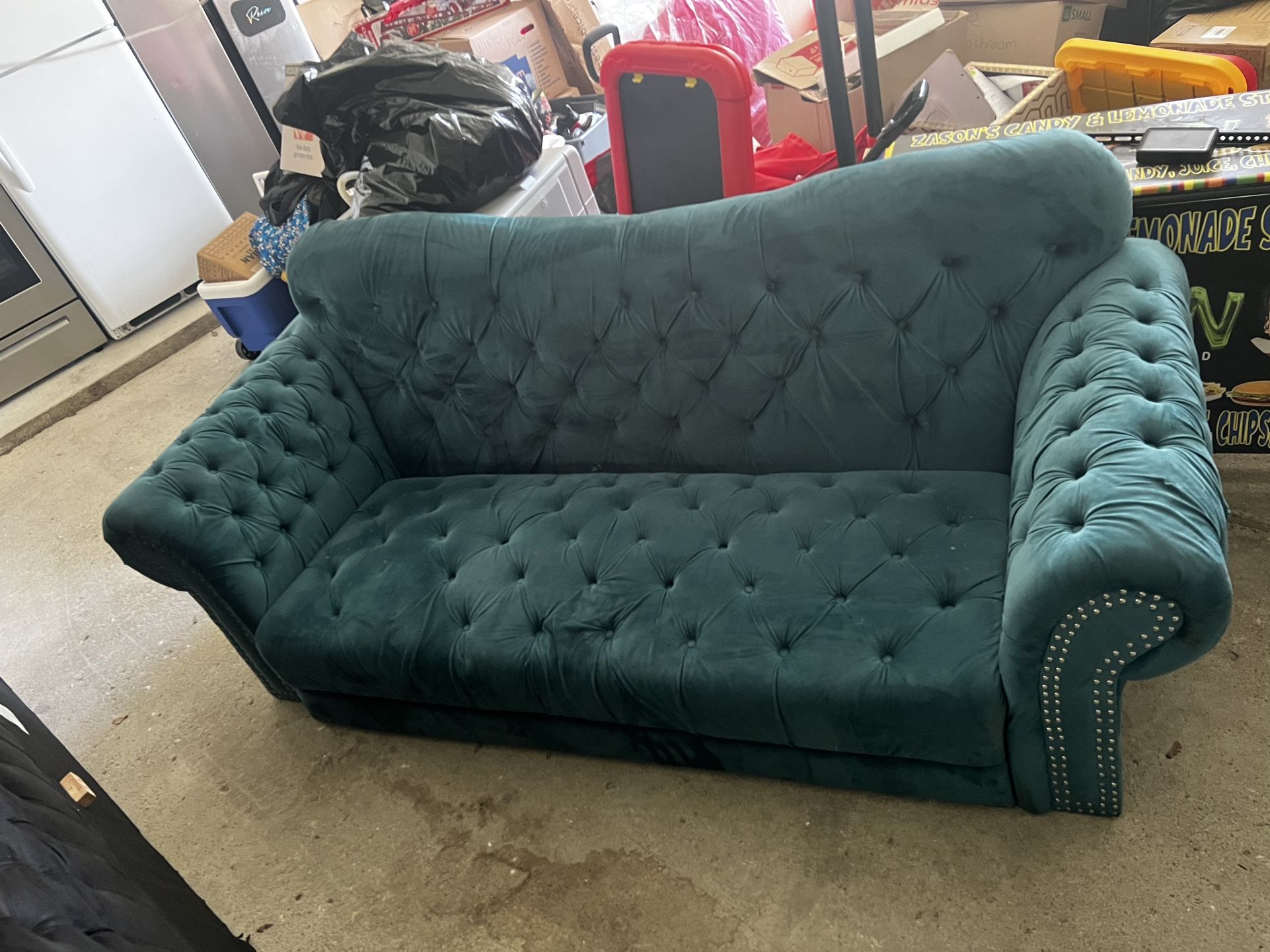 Aqua Blue Teal 3 Seater Plush Suede Couch