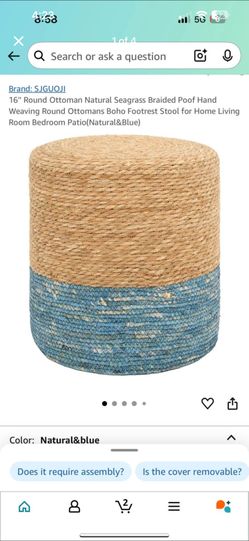 Blue And Brown Ottoman
