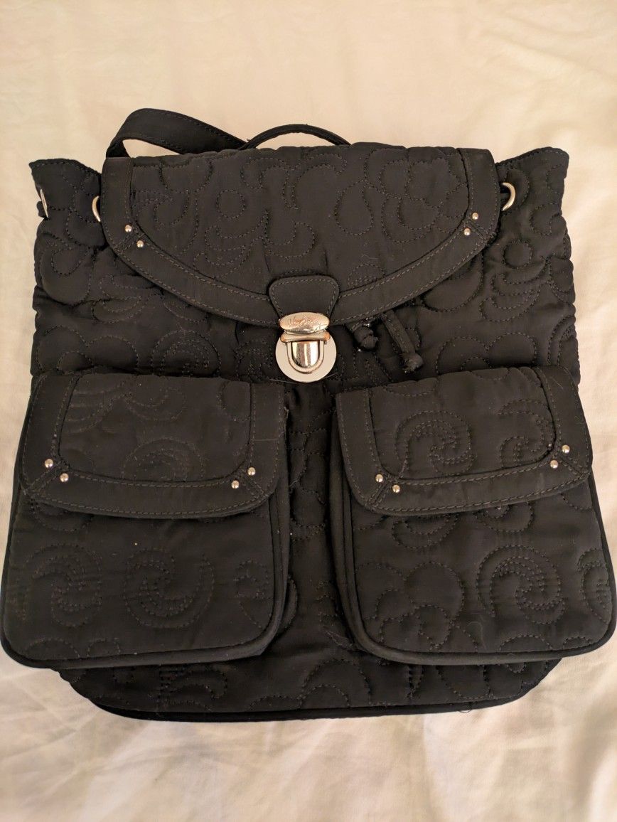 Solid Black Vera Bradley Backpack 13.5" x 13 5"