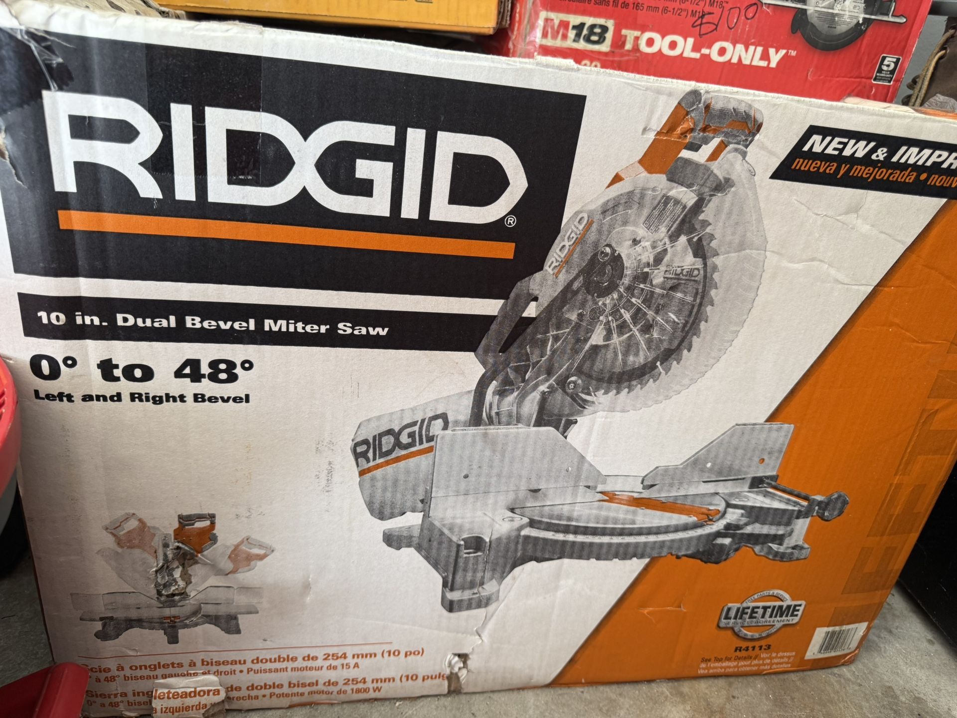 RIDGID 15 Amp 10 in. Corded Dual Bevel Miter Saw with LED Cut Line Indicator