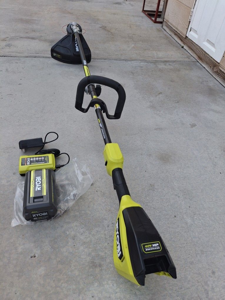 RYOBI 40V HP Brushless 16 in. Carbon Fiber Shaft Attachment Capable String Trimmer Home & Garden