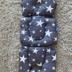 Baby Breathable 3D Air Mesh Organic Cotton Seat Pad Liner for Stroller (Stardream Grey)