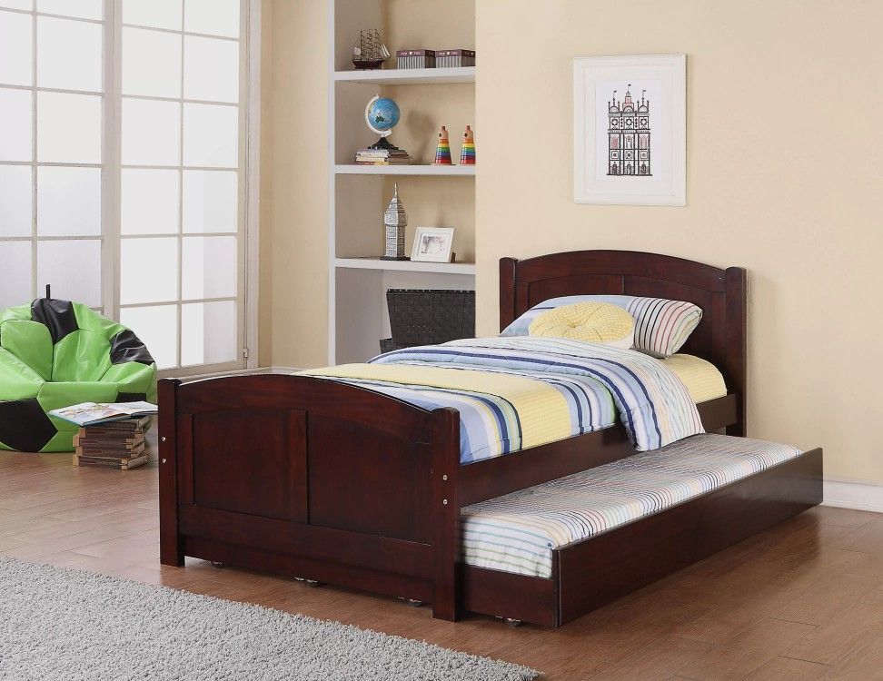 Brand New Cherry Twin Bed Frame w Trundle Bed