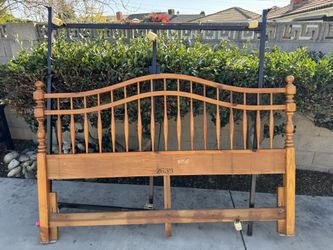 Wood Backboard And Cal King Bed Frame