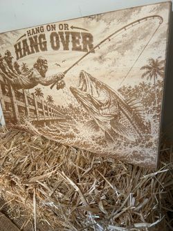 Laser Engraved Fishing Wood Wall Sign snook fishing, awesome fishing decor