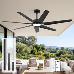 65” Smart Outdoor Ceiling Fan with Light Alexa APP Remote 8517 CFM Quiet DC Motor