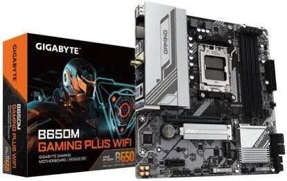 GIGABYTE B650M GAMING PLUS WIFI AM5 LGA 1718 AMD B650 M-ATX, DDR5, PCIe 4.0 M.2, PCIe 4.0, USB 3.2 Gen 1 Type-C, Wi-Fi 6E, 2.5GbE LAN
