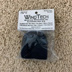 VINTAGE MICROPHONE WIND TECH 1100 SERIES WINDSCREEN 1/4" & 3/8" BLACK 