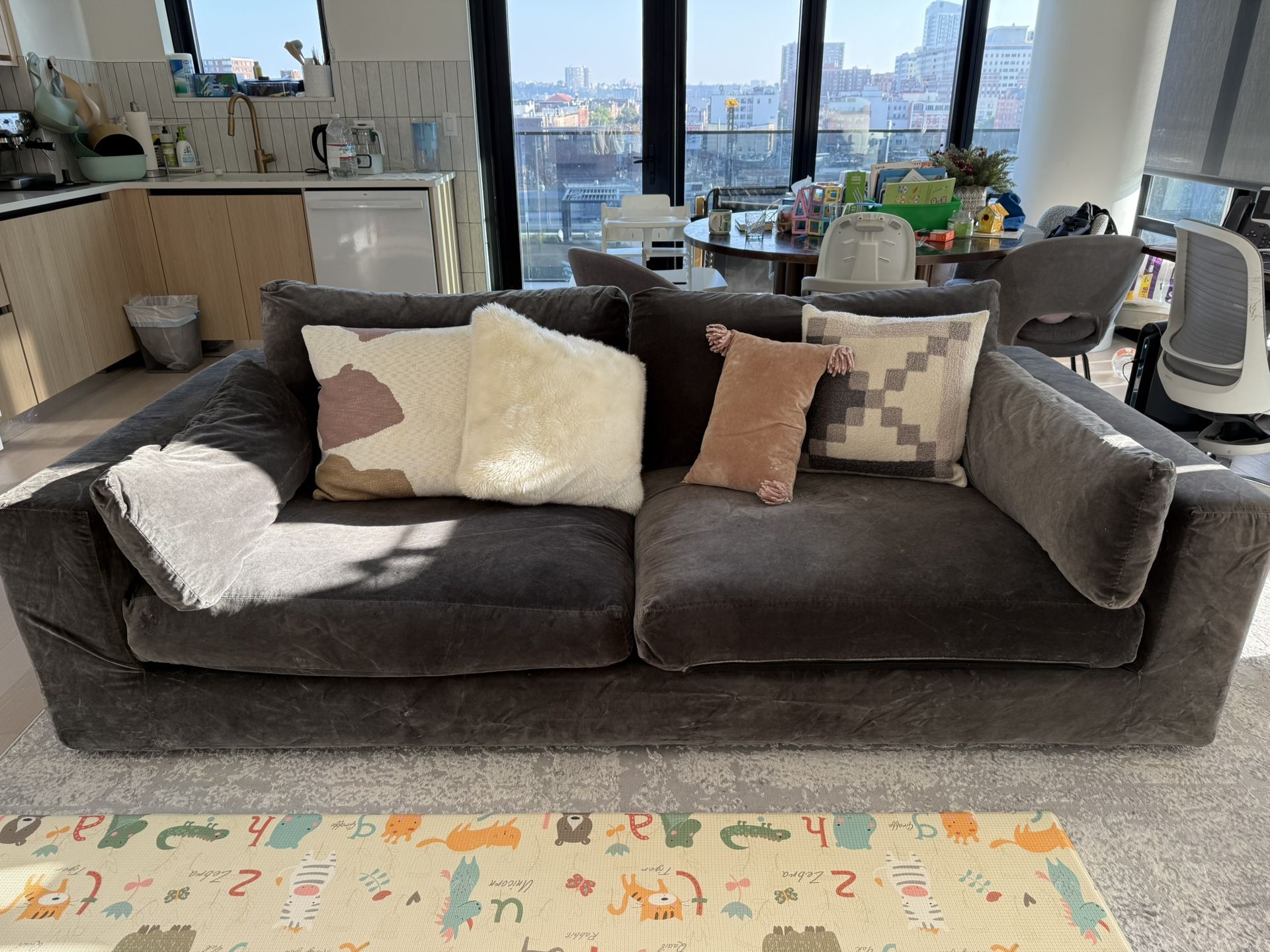 RH Lugano Sofa in Velvet Grey