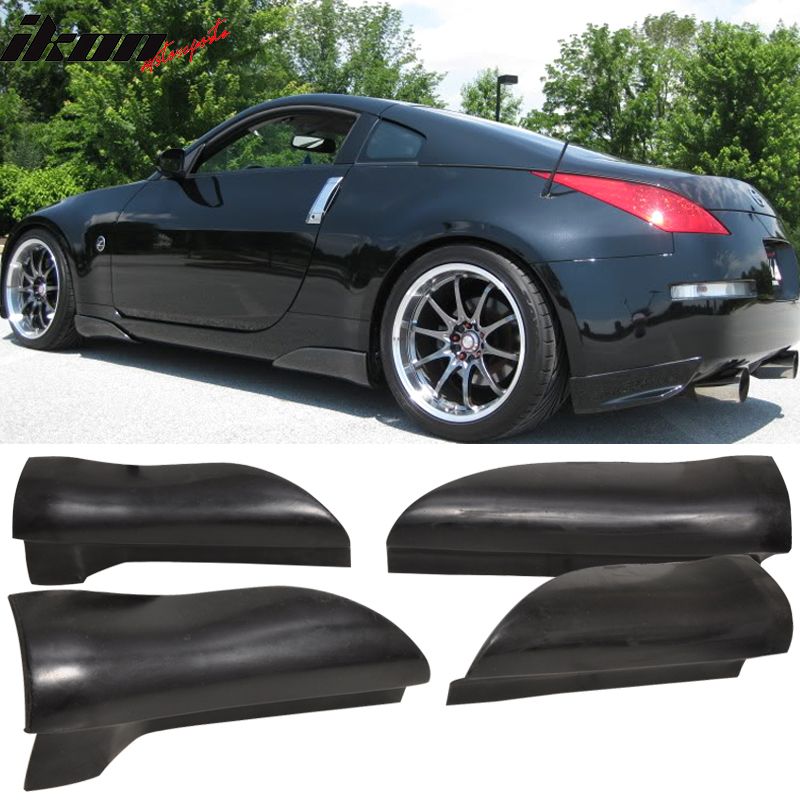 Fits 2003-2008 Nissan 350Z Z33 2Dr JDM Style Side Skirts Extentsion - PU