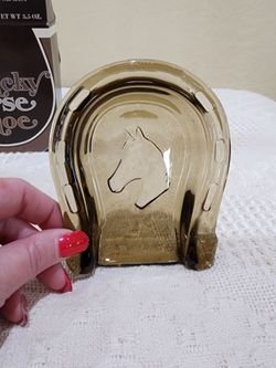 NEW MCM Vintage Avon Trazarra Scent Horse Bar Soap + Lucky Horseshoe Glass Soap Dish NIB