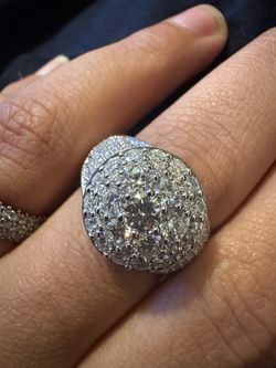 Men's 2.83 CTTW D Color VS Moissanite 925 Sterling Silver Ring Size 12