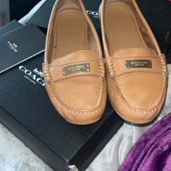 Coach Fredrica Leather Loafer Slip Ons