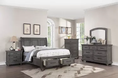 Brand New Grey 4pc Queen Bedroom Set (Available in California & Eastern King)