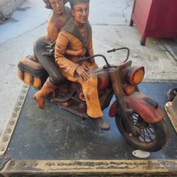 Military Man And His Ladyfriend On Harley