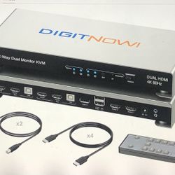 KVM Switch 2 Monitors 2 Computers 