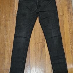 MNML RN139488 Men's Skinny Slim Jeans Black W32 L34 fashion trendy drip
