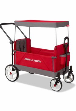 Red Wagon with Top, Radio Flyer Wagon for Kids