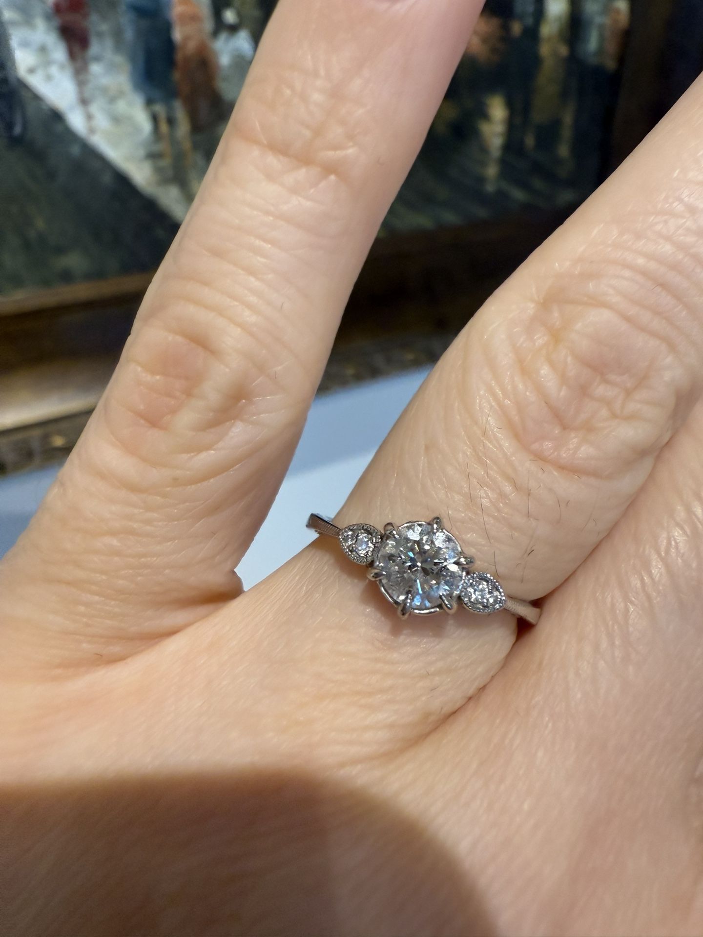 14K White Gold Natural Diamonds Engagement Wedding Ring 