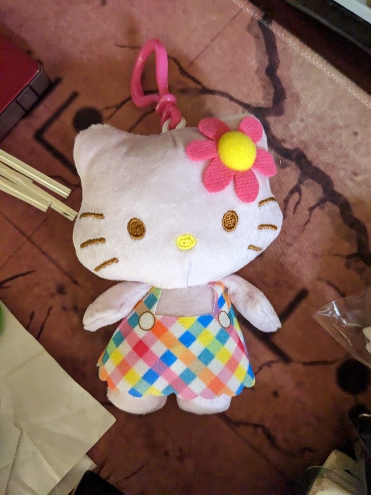 Hello Kitty Mystery Plushie Keychain Pink Floral 
