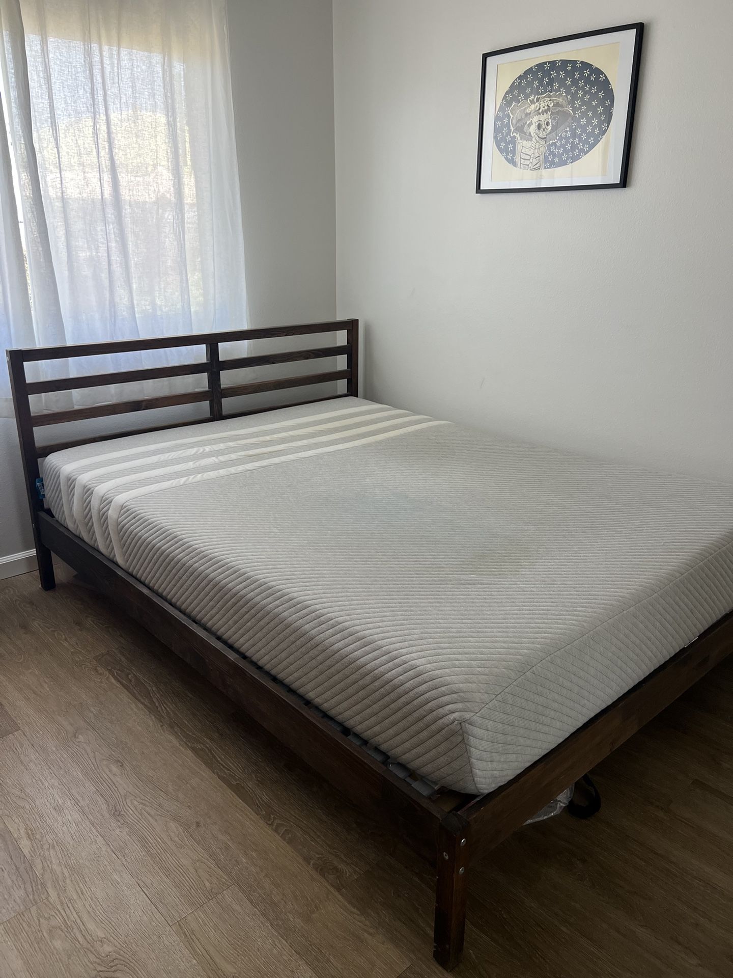 Queen IKEA Bed Frame With Leesa