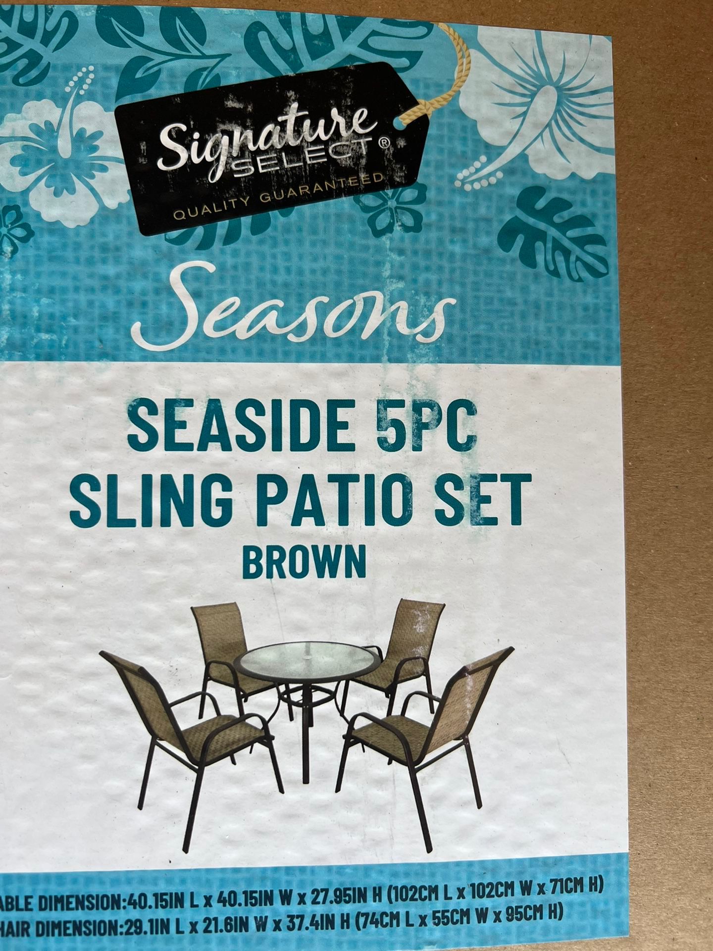 Brown/Glass Patio Table