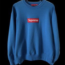 Supreme Box Logo Crewneck FW22 Blue Size Med
