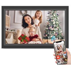 FRAMEO Digital Picture Frame- 15.6inch Digital Photo Frame with 1920 * 1080 IPS Touch Screen HD Disply,Built-in 32GB Storage,Wall-Mounted,Digital Fram