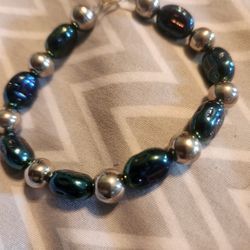 Sterling And Scarab Bracelet 