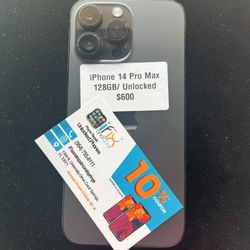 iPhone 14 Pro Max 128gb Unlocked Mint Condition 