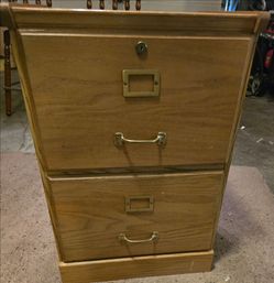 Solid Wood 2-Drawer File Cabinet
