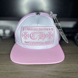 Chrome Hearts Trucker Hat Pink and White