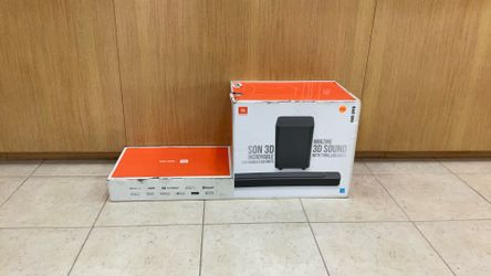 JBL BAR 500 DOLBY ATMOS & MULTIBEAM SURROUND SOUND 10” WIRELESS SUBWOOFER.