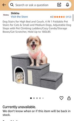 Foldable Pet Stairs, Storage, and Cat Condo