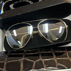 Gold Aviator Sunglasses 