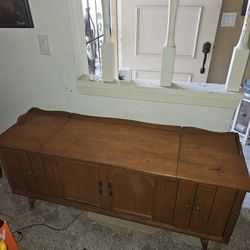 vintage mid-century modern Zenith walnut stereo console 