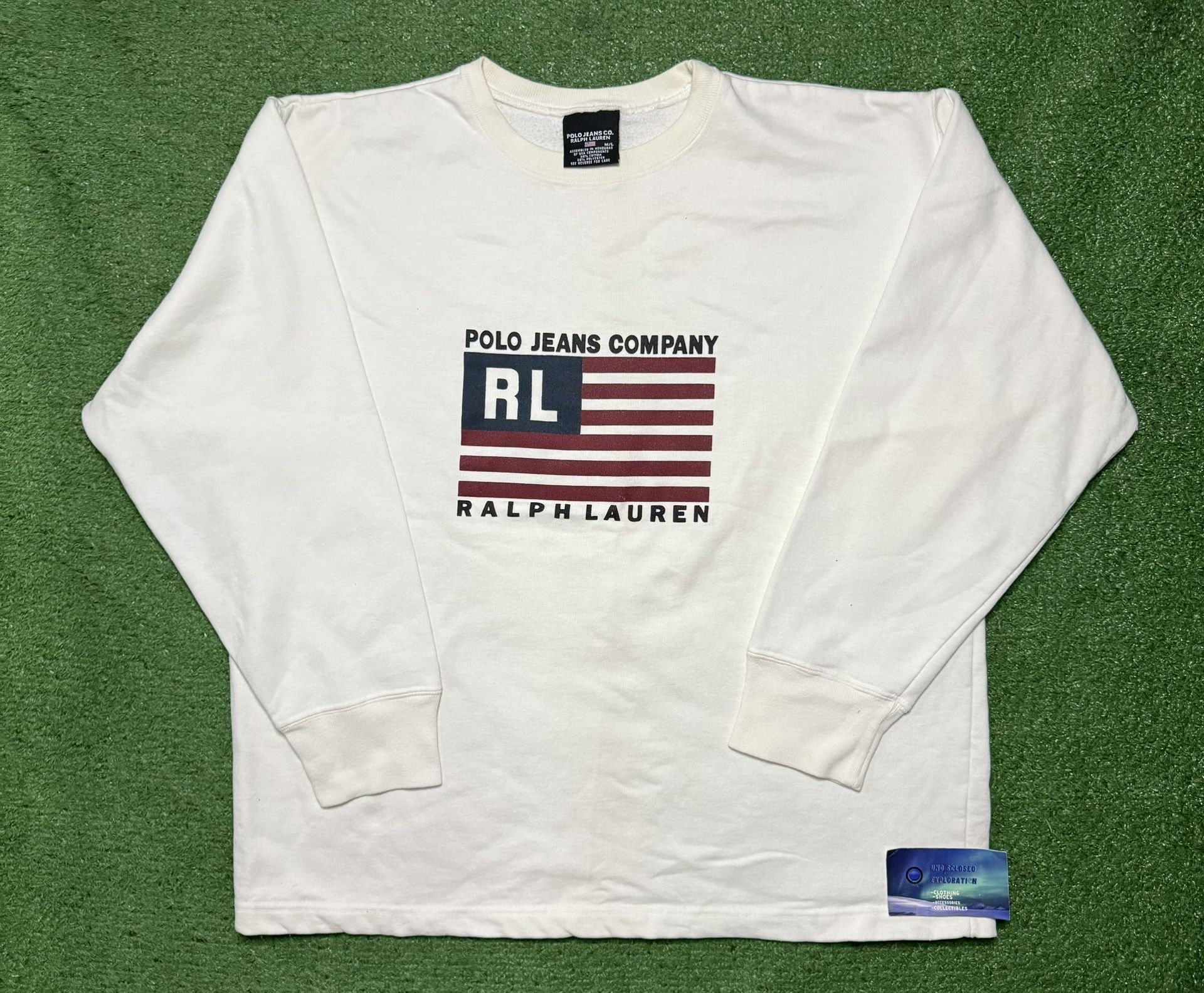 Vintage Polo Ralph Lauren Flag Crewneck Medium