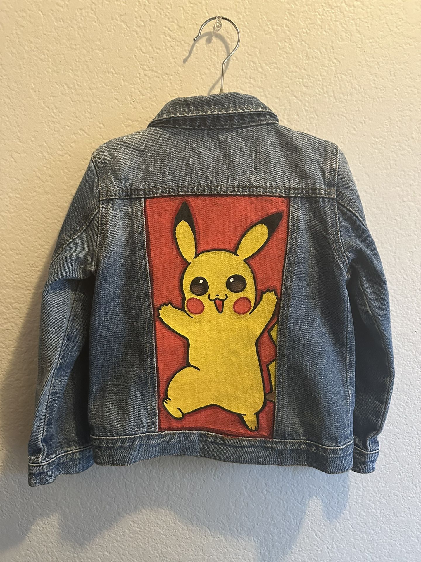 Custom painted Jean Jacket Pokemon Pikachu