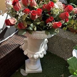 Flower Pot With Roses Artificial 