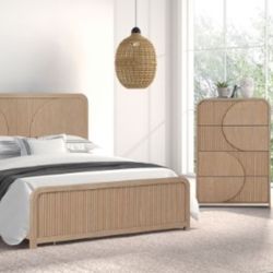 Brand New Natural Tone 4pc Queen Bedroom Set (Available In Eastern King)