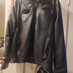Nice Mens Double Layer Hooded Leather Jacket