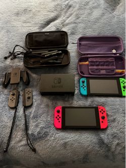 Nintendo Switch Bundle – 2 Consoles, 6 Joy-Cons, Dock, 2 Cases, 2x256GB SD Cards