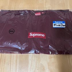 Supreme FW22 Cardinal Red Box Logo Crewneck Size XXL