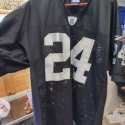 BLACK MICHAEL HUFF LAS VEGAS/OAKLAND RAIDERS REEBOK JERSEY MENS SIZE 50