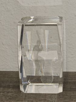 Baseball Laser Etched Glass Cube